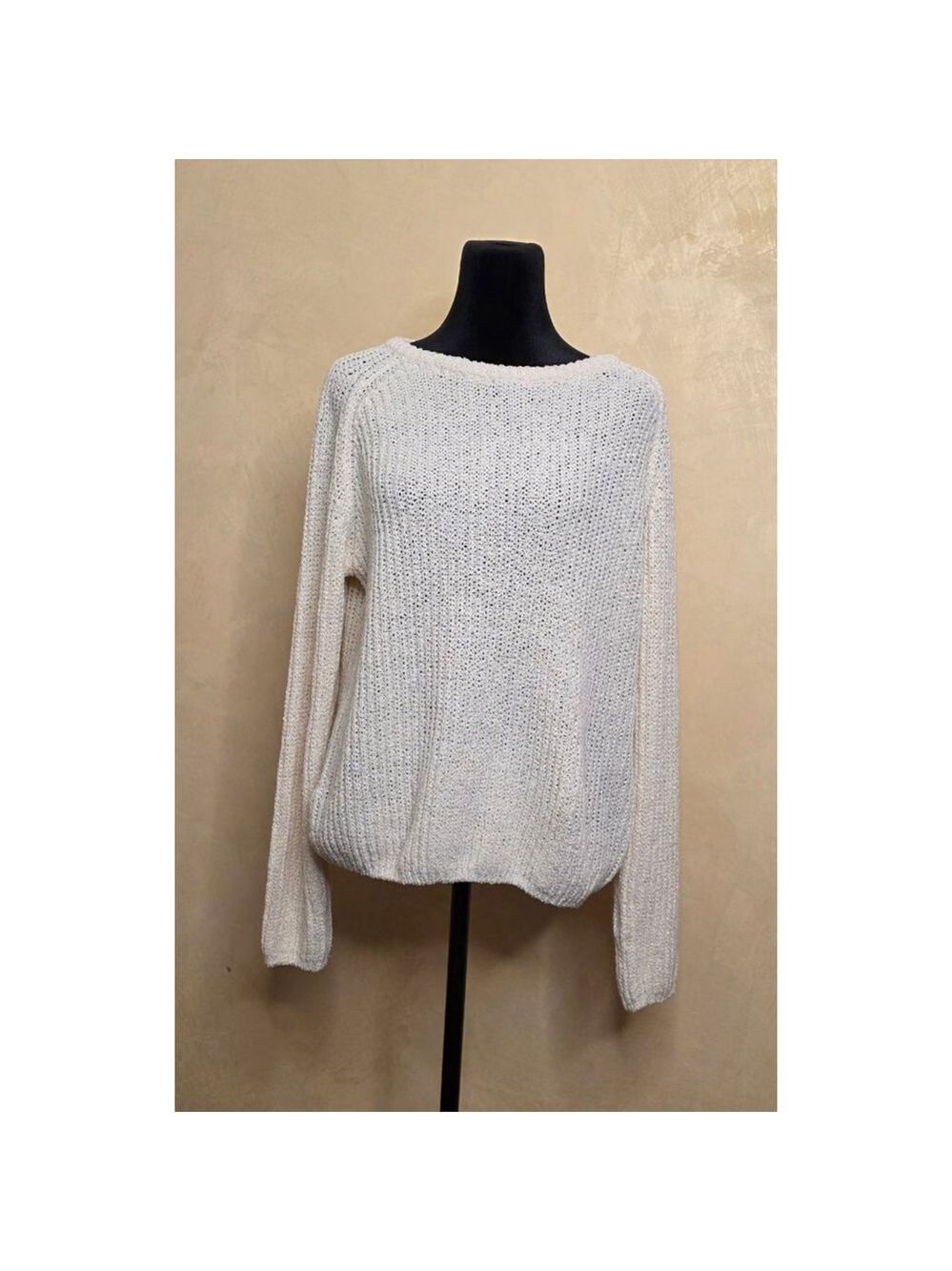 Women's OAK + FORT Cream Crew Neck Sweater M